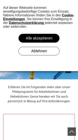 Vorschau der mobilen Webseite www.schwalfenberg24.de, Arbeitsbühnenvermietung Schwalfenberg