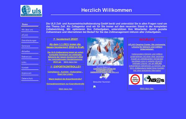 Vorschau von www.uls-zollberatung.de, ULS Zoll- und Außenwirtschaftsberatung