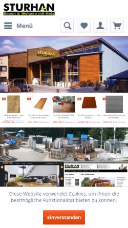 Vorschau der mobilen Webseite www.sturhan-holz.de, Sturhan Holzhandel