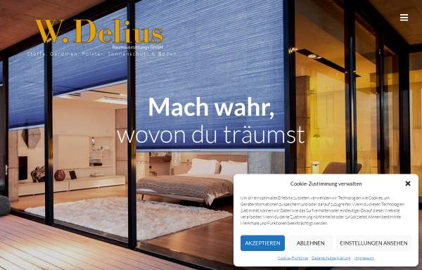 Vorschau von www.w-delius.de, W. Delius Raumausstattungs GmbH, Vlotho