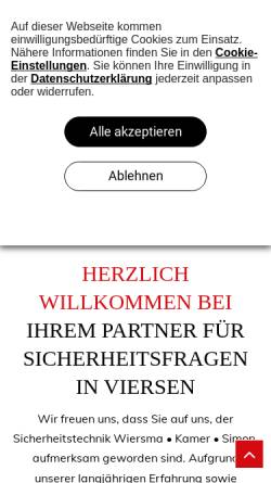 Vorschau der mobilen Webseite www.einbruchschutz-toenisvorst.de, Sicherheitscenter Frank Wiersma
