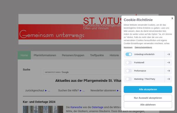 Vorschau von www.vitus-olfen.de, Katholische Kirchengemeinde St. Vitus Olfen