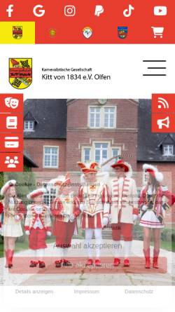 Vorschau der mobilen Webseite www.kitt-olfen.de, KiTT Olfen von 1834 e.V.
