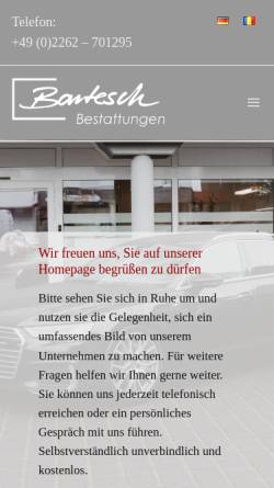 Vorschau der mobilen Webseite www.bartesch.de, Bestattungshaus Bartesch