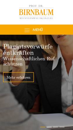 Vorschau der mobilen Webseite www.birnbaum.de, Birnbaum & Partner Werbegrafik