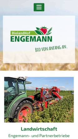 Vorschau der mobilen Webseite www.engemann-bio.de, Bioland Hof Engemann