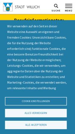 Vorschau der mobilen Webseite www.gewerbewillich.de, Wirtschaftsförderung der Stadt Willich