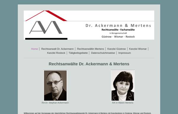 Vorschau von www.dr-ackermann.de, Rechtsanwalt Dr. Stephan Ackermann