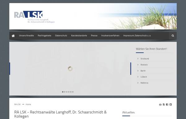 Vorschau von www.ra-lsk.de, Rechtsanwaltskanzlei Langhoff, Dr. Schaarschmidt und Kollegen