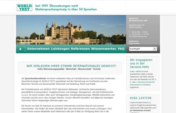 Vorschau von www.worldtext.de, WORLD TEXT Sprachenservice oHG