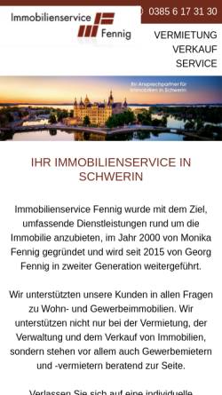 Vorschau der mobilen Webseite www.immofennig.de, Immobiliensercice Fennig