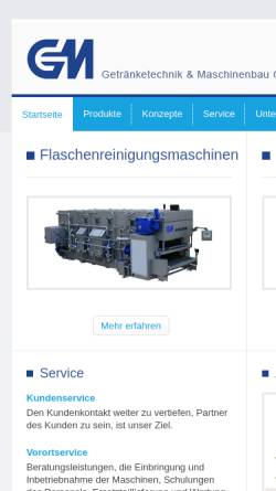 Vorschau der mobilen Webseite www.gm-gera.de, GM Getränketechnik und Maschinenbau GmbH