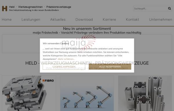 Vorschau von www.held-wzm.de, Held Werkzeugmaschinen GmbH