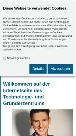 Vorschau der mobilen Webseite www.tiz-gera.de, Technologie- und Gründerzentrum Gera GmbH