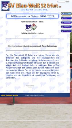 Vorschau der mobilen Webseite www.blau-weiss-erfurt.de, SV Blau-Weiss 52 Erfurt e.V.