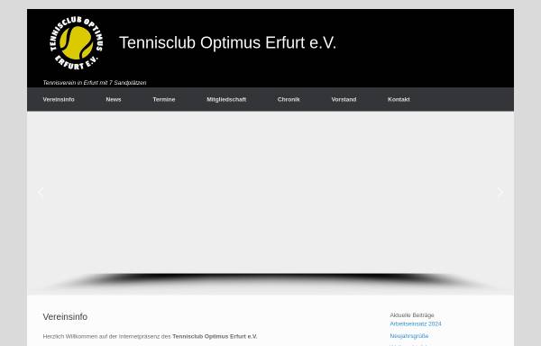 Vorschau von www.tcoptimus.de, Tennisclub Optimus Erfurt e.V.