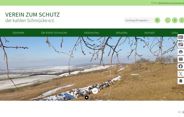 Vorschau von www.kahle-schmuecke.de, Verein zum Schutz der Kahlen Schmücke e. V. Oberheldrungen