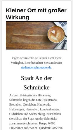 Vorschau der mobilen Webseite www.vgem-schmuecke.de, VG An der Schmücke