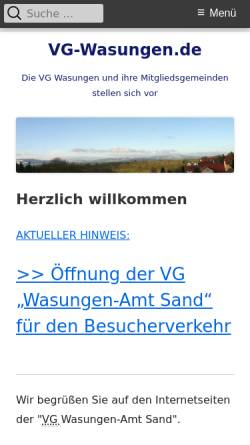 Vorschau der mobilen Webseite www.vg-wasungen.de, Verwaltungsgemeinschaft Wasungen - Amt Sand