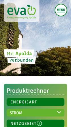 Vorschau der mobilen Webseite evapolda.de, Energieversorgung Apolda GmbH