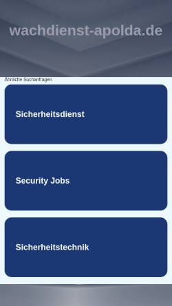 Vorschau der mobilen Webseite www.wachdienst-apolda.de, Rodner & Co. GmbH