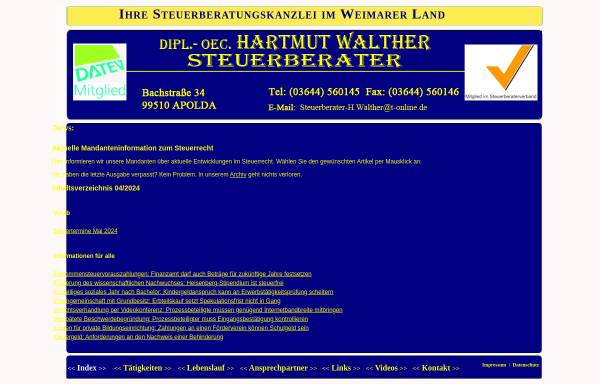 Vorschau von www.steuerberater-walther.de, Steuerberater Walther, Hartmut, Dipl.-Oec.