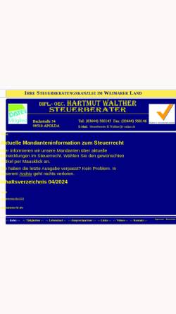 Vorschau der mobilen Webseite www.steuerberater-walther.de, Steuerberater Walther, Hartmut, Dipl.-Oec.