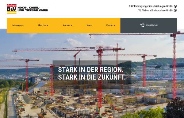 Vorschau von www.bv-apolda.de, B&V Hoch-, Kabel- und Tiefbau GmbH und Containerdienst