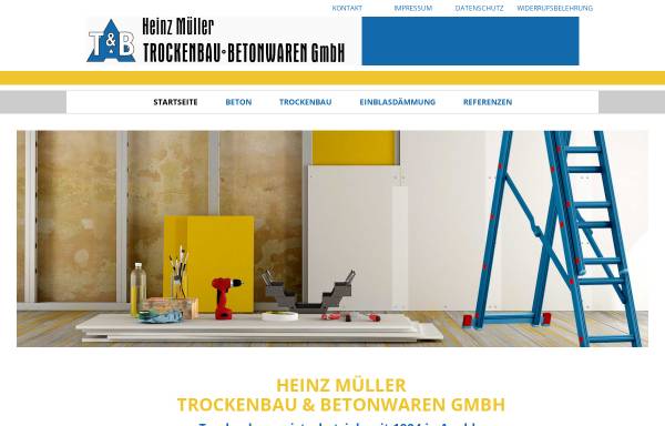 Vorschau von www.mueller-trockenbau.de, Heinz Müller Trockenbau und Betonwaren GmbH