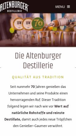 Vorschau der mobilen Webseite www.destillerie.de, Altenburger Destillerie & Liqueurfabrik GmbH