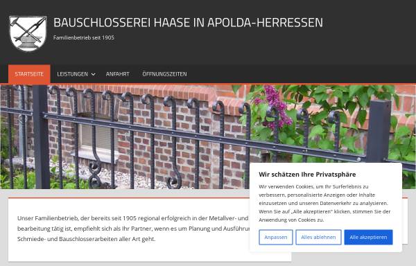 Vorschau von www.bauschlosserei-haase.de, Bauschlosserei Haase