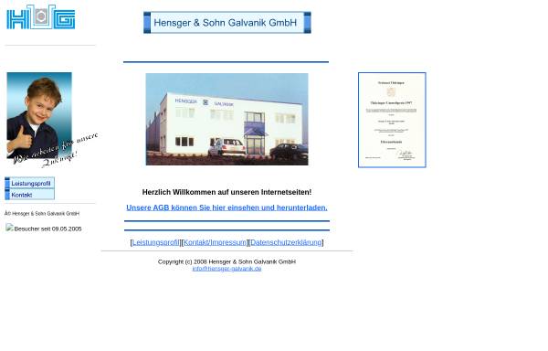 Vorschau von www.hensger-galvanik.de, Hensger & Sohn Galvanik GmbH
