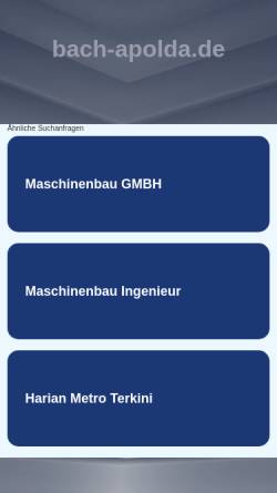 Vorschau der mobilen Webseite www.bach-apolda.de, Maschinenfabrik Bach GmbH