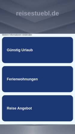 Vorschau der mobilen Webseite www.reisestuebl.de, Reise Stüb'l Ludwig