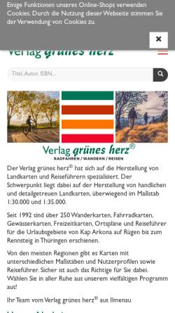 Vorschau der mobilen Webseite www.gruenes-herz.de, Verlag grünes herz® - Dr. Lutz Gebhardt & Söhne GmbH & Co. KG