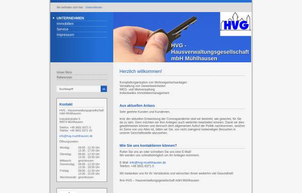Vorschau von web.hvg-muehlhausen.de, HVG Hausverwaltungsgesellschaft mbH