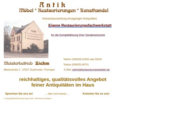 Vorschau von www.restaurierungsarbeiten.de, Antik Restaurierungen Ziehm