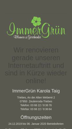 Vorschau der mobilen Webseite www.immergruen.biz, Immergrün