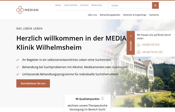 Vorschau von www.median-kliniken.de, Fachklinik Wilhelmsheim