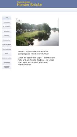 Vorschau der mobilen Webseite www.horster-ruhrbruecke.de, Campingplatz „Horster Ruhrbrücke“