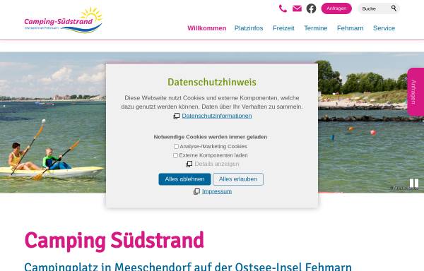 Vorschau von www.camping-suedstrand.de, Camping-Südstrand