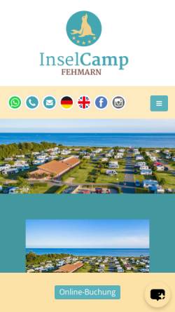 Vorschau der mobilen Webseite www.inselcamp.de, Insel-Camp Fehmarn