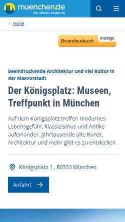 Vorschau der mobilen Webseite www.muenchen.de, Kino Open Air auf dem Königsplatz