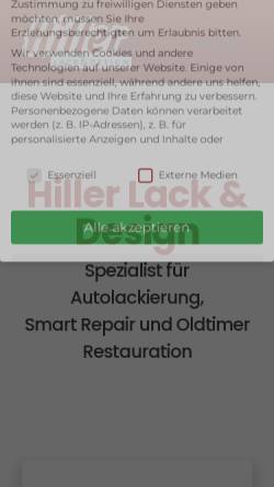 Vorschau der mobilen Webseite www.hiller-design.de, Hiller Lack & Design