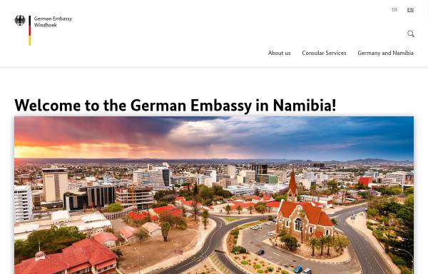 Vorschau von windhuk.diplo.de, Namibia, deutsche Botschaft in Windhuk