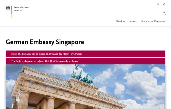 Vorschau von www.singapur.diplo.de, Singapur, deutsche Botschaft