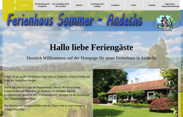 Vorschau von www.sommerandechs.de, Ferienhaus Familie Sommer