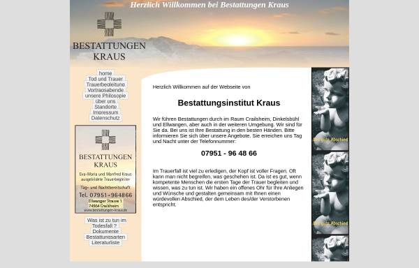 Vorschau von www.bestattungen-kraus.de, Bestattungsinstitut Kraus