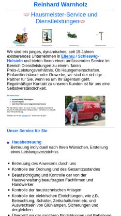 Vorschau der mobilen Webseite www.ellerau.de, Reinhard Warnholz, Hausmeister-Service