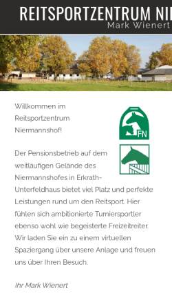 Vorschau der mobilen Webseite www.niermannshof.de, Reitsportzentrum Wienert Niermannshof